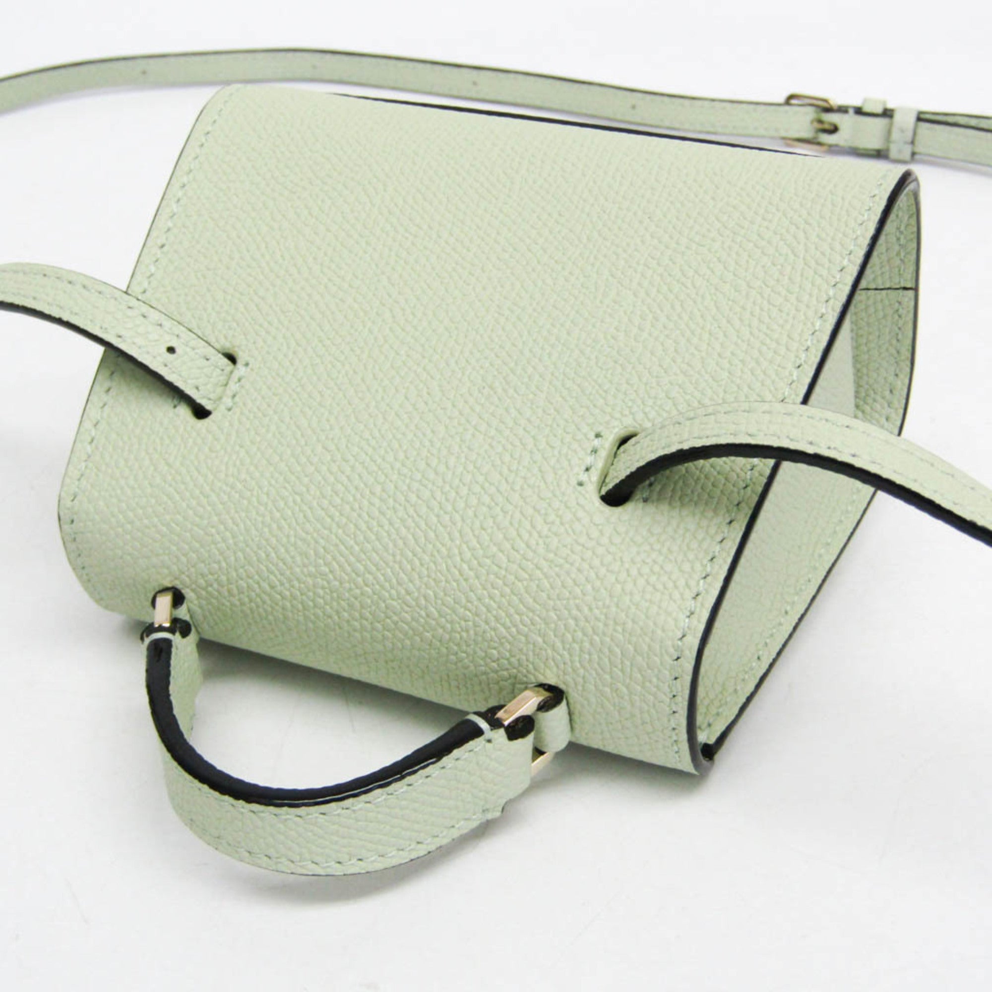 Valextra ISIDE BELT SGES0061028LOCPL99 Women's Leather Fanny Pack,Shoulder Bag Light Green — Like New