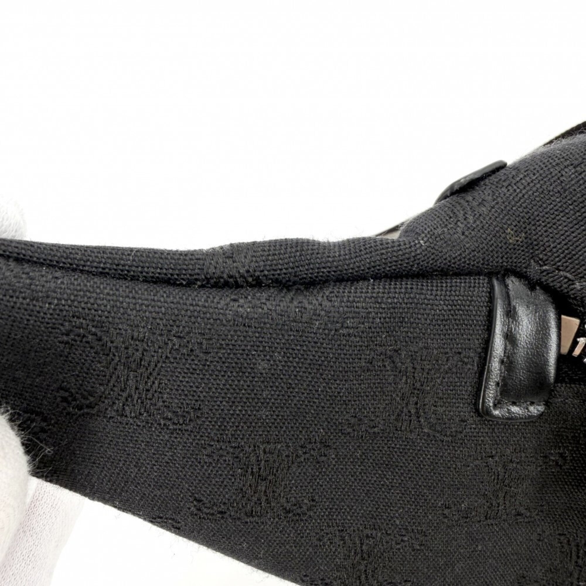 Celine Triomphe Belt Bag/Waist Bag for Men, Black Canvas, Silver Hardware — Like New
