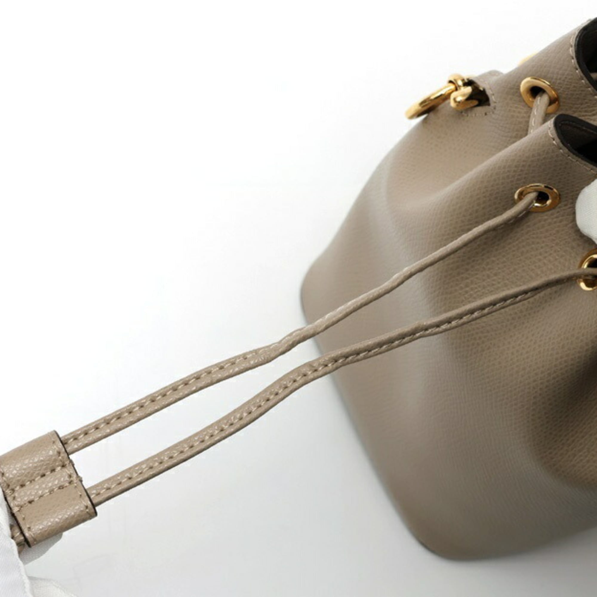 FENDI Mon Tresor Shoulder Bag 8BS010 Leather Beige (Greige) S-159750