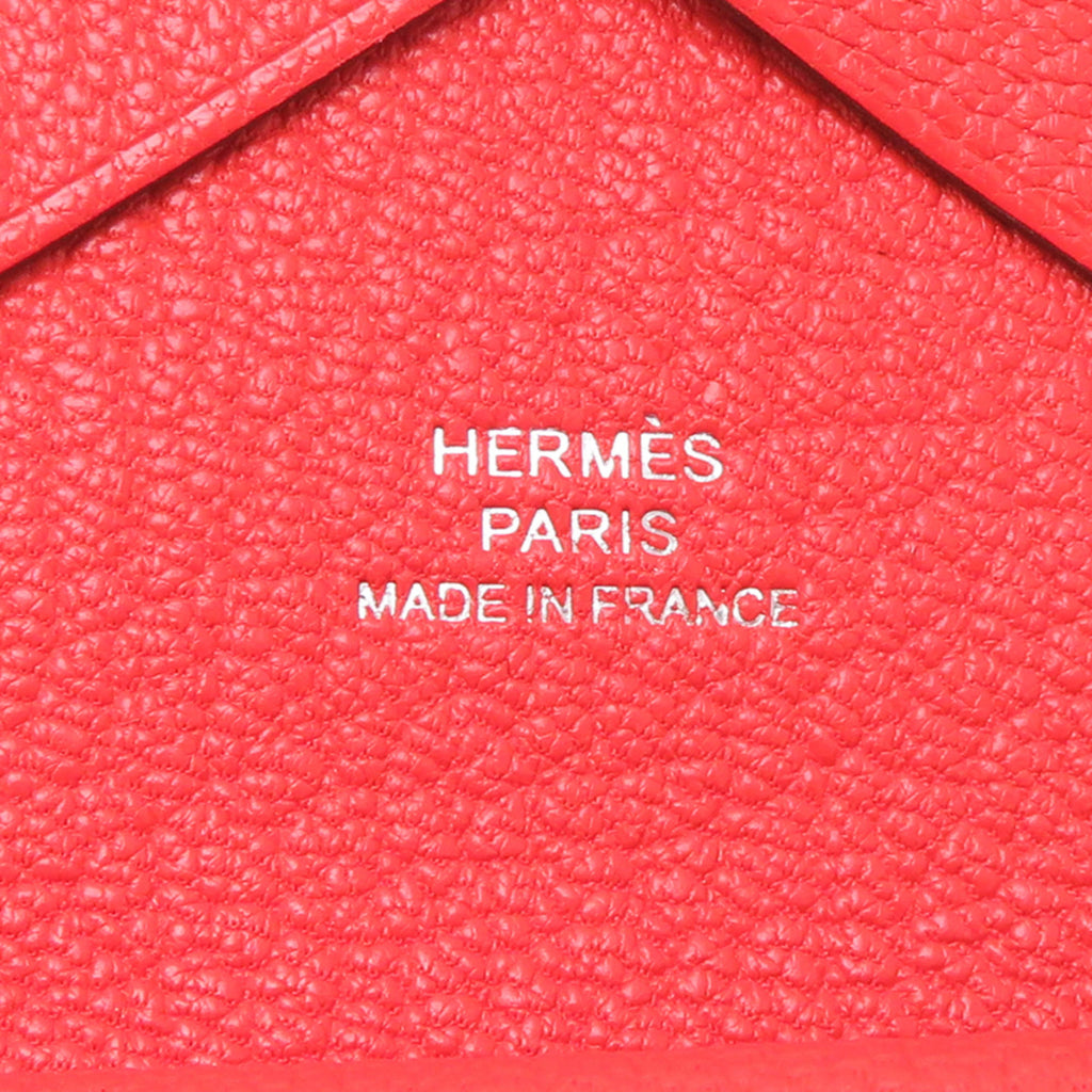 Hermes Hermès Calvi Duo W Stamp (2024) Women's/Men's Coin Case, Chevre Mysore, Rouge Cou