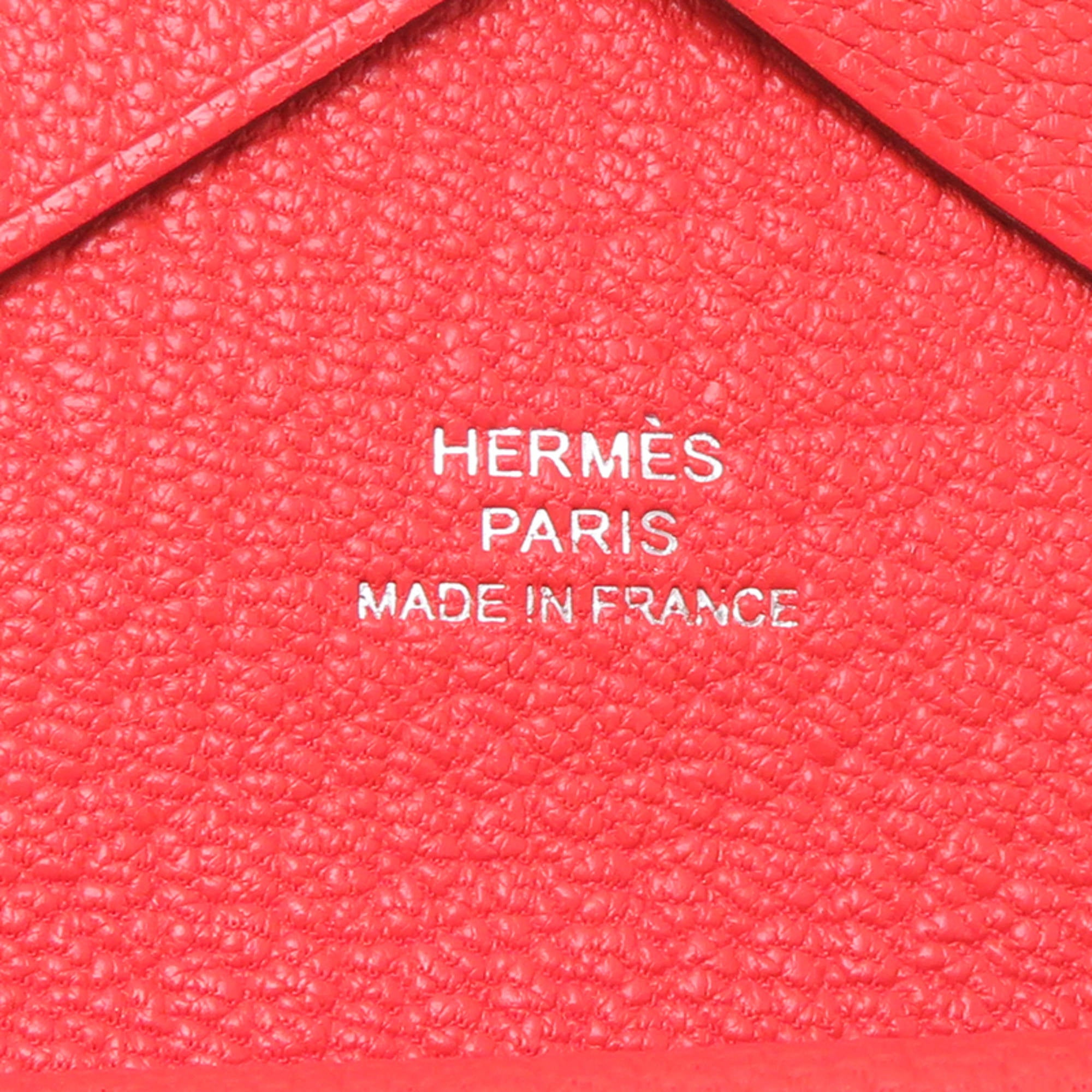 Hermes Hermès Calvi Duo W Stamp (2024) Women's/Men's Coin Case, Chevre Mysore, Rouge Cou