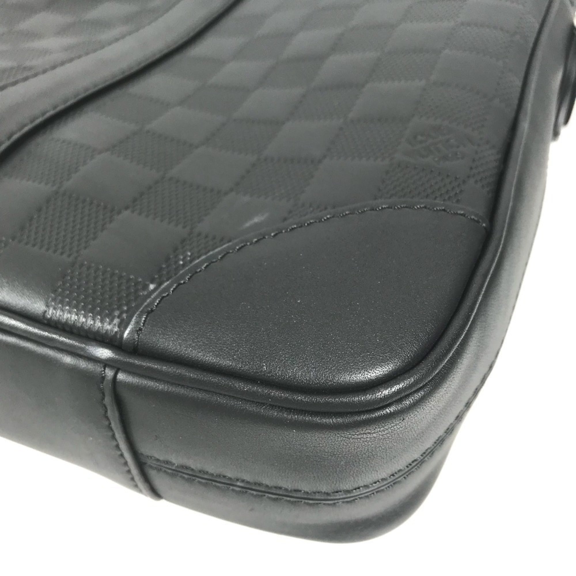 LOUIS VUITTON N40444 Damier Infini Porte Documents Voyage PDV Bag 2-Way Shoulder Handbag Business Leather Men's Women's Onyx Black — Like New