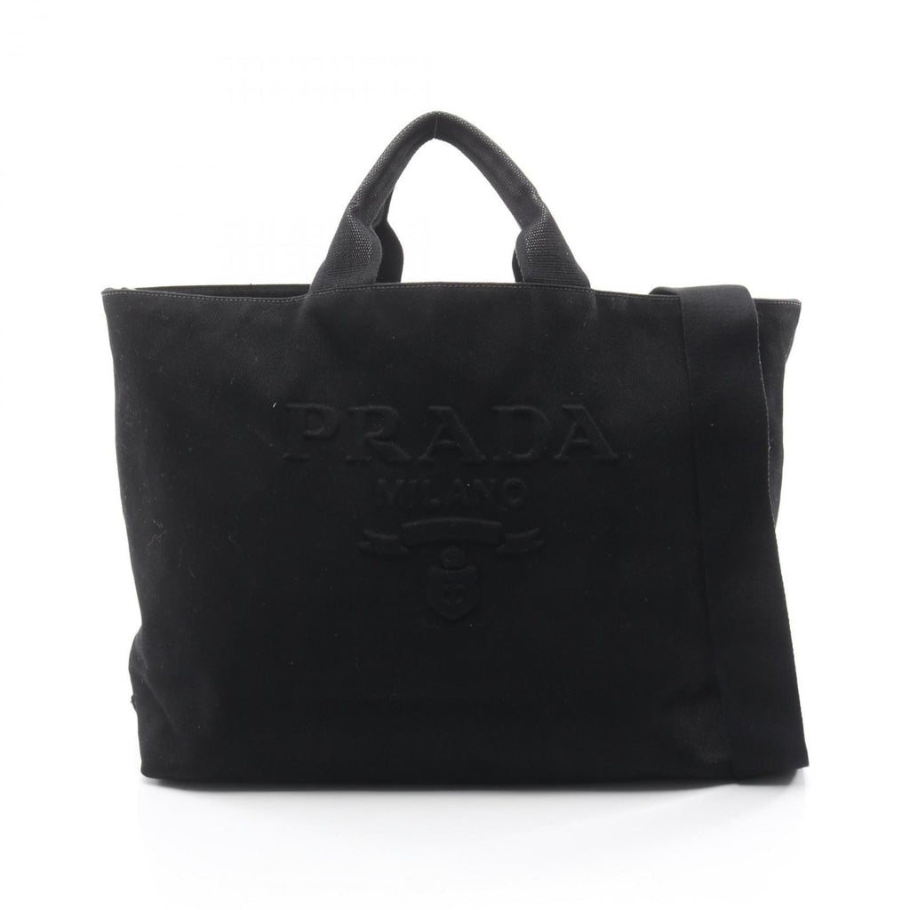 Prada Drill Tote Bag, Canvas, Women's, Black, 2VG081