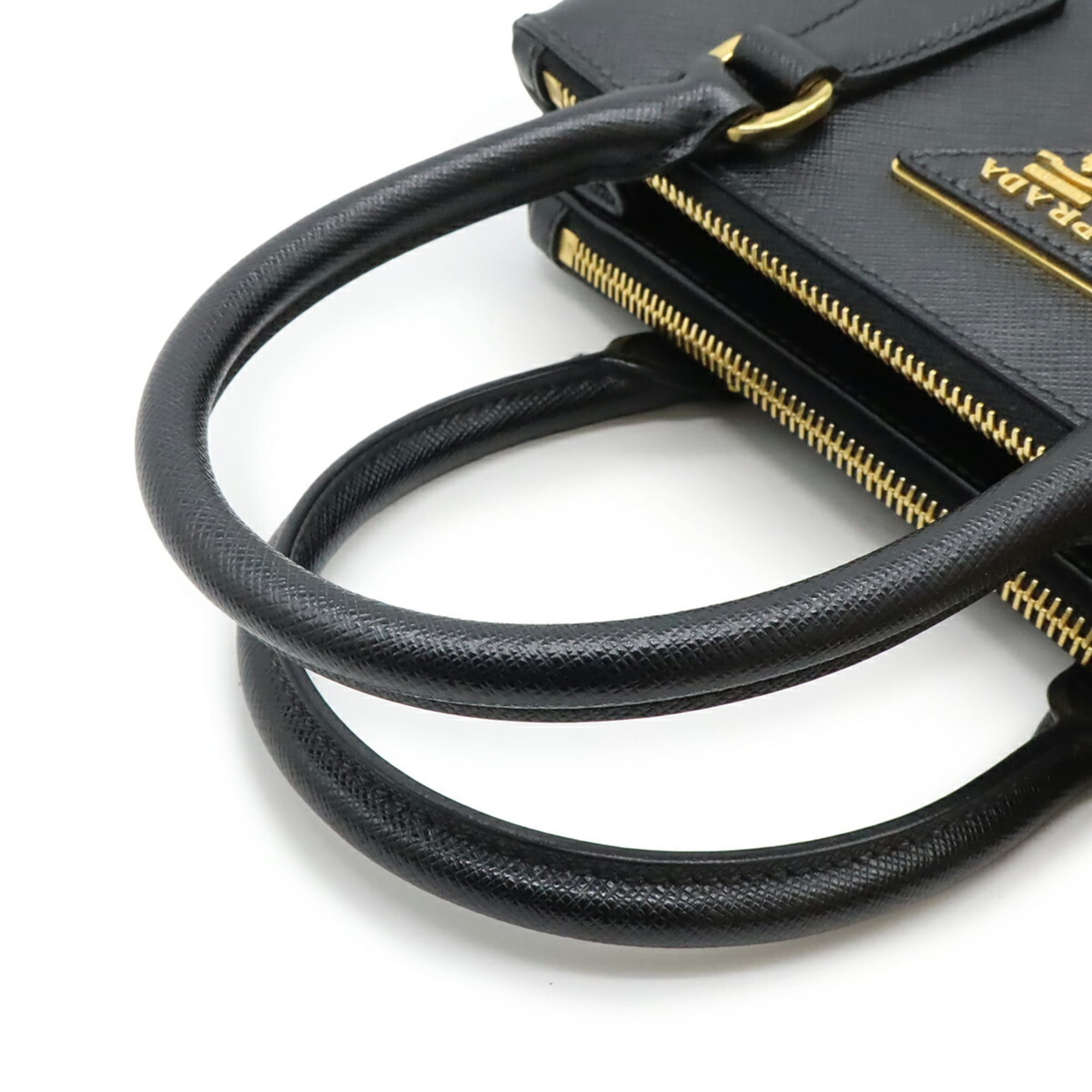 PRADA Galleria Saffiano Handbag/Shoulder Bag, Leather, Nero, Black, 1BA906, Purchased at an Overseas Boutique