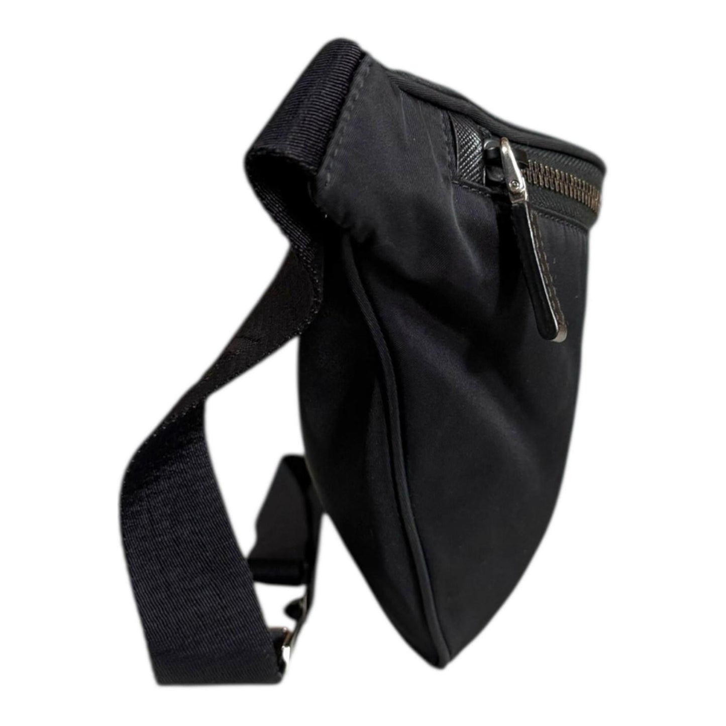 Pre-owned Prada Saffiano Leather Belt Bag/Body Bag, Re-Nylon 2VL033, Black, Men's