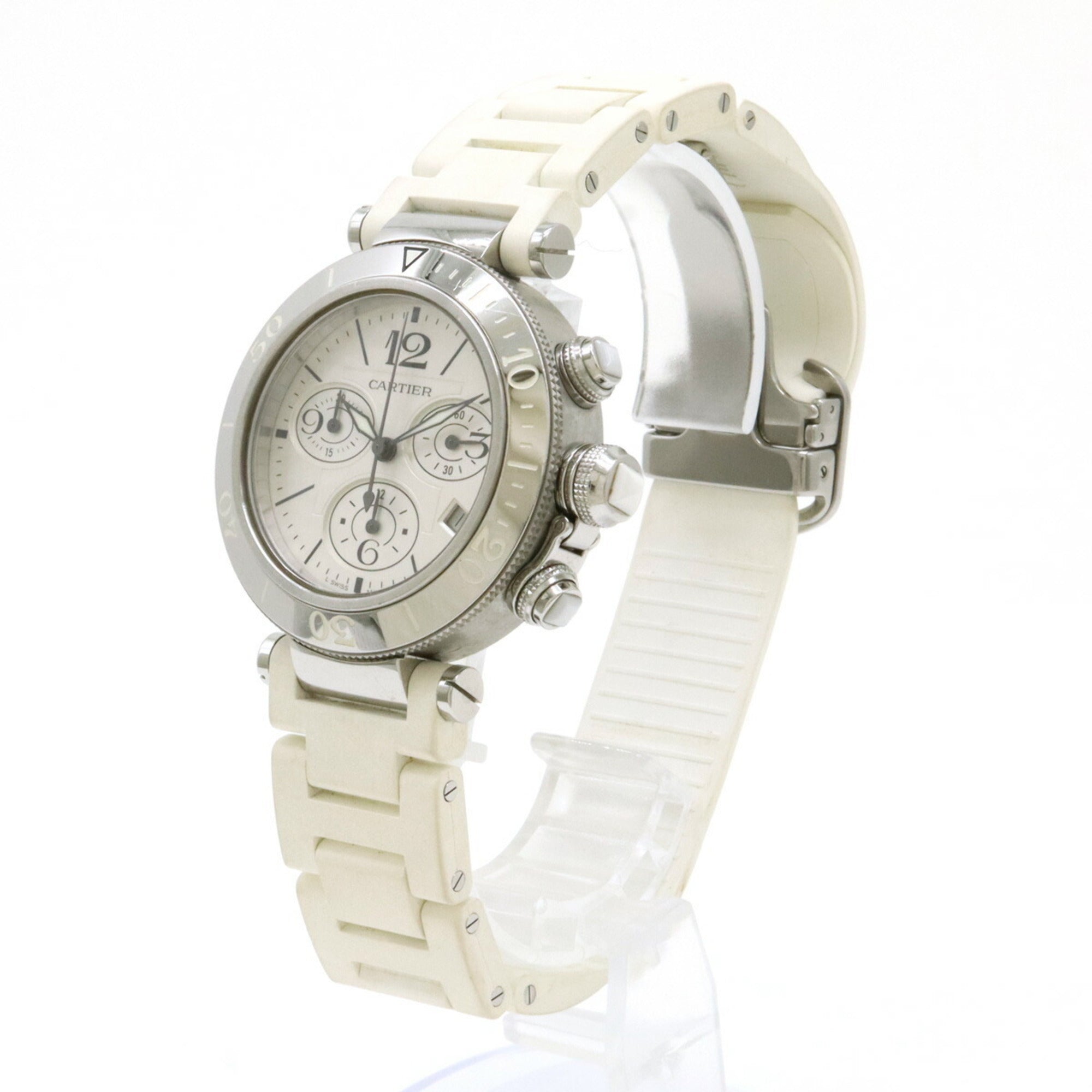 Cartier Pasha Silver Dial AT Automatic Boys Ladies Unisex Watch W3140005 — Very Good