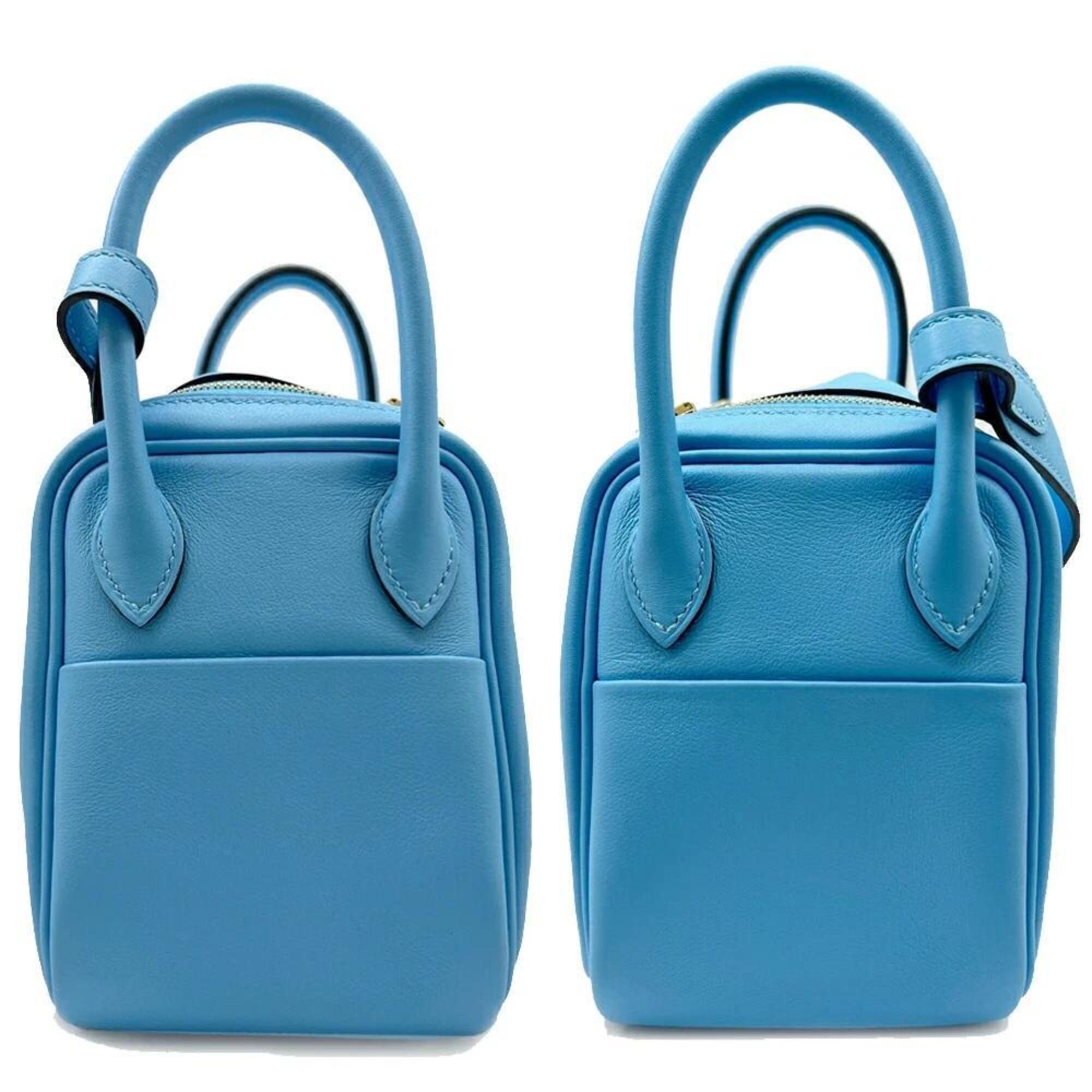 HERMES Mini Lindy Swift Blue Aztec Tote Bag Shoulder MINI Women's Men's — New - Store Return