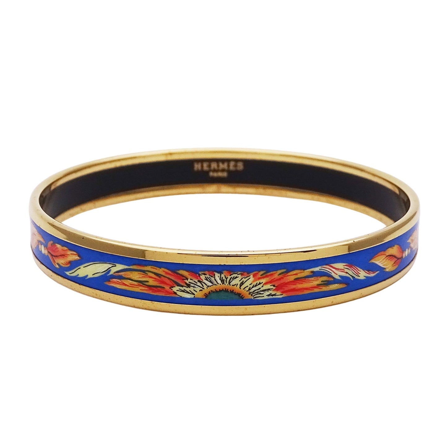 Hermes bangle for men and women, brand enamel PM blue gold, with box