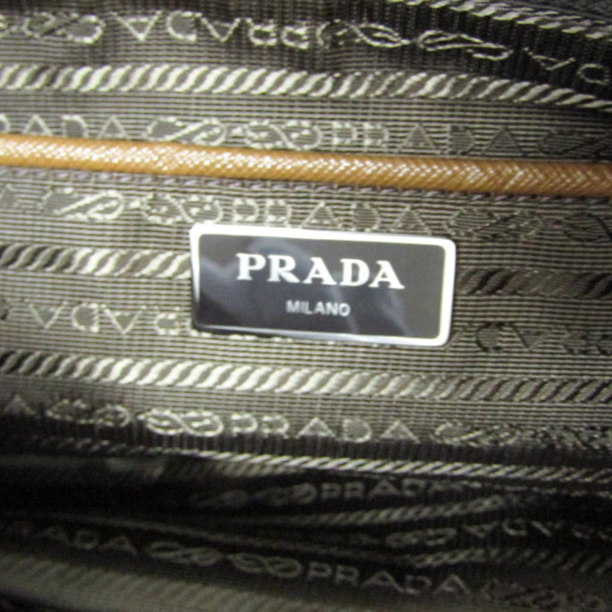 Prada Re-Nylon Crossbody Bag 1BD953 Men,Women Nylon,Leather Shoulder Bag Brown — Like New