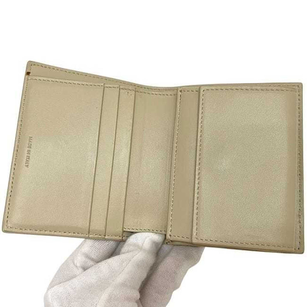 Celine Bifold Small Strap Bag f-24264 Cream Beige 10H263BRU.03LW Leather S-FG-4280 CELINE Flap Grained Women's and Men's
