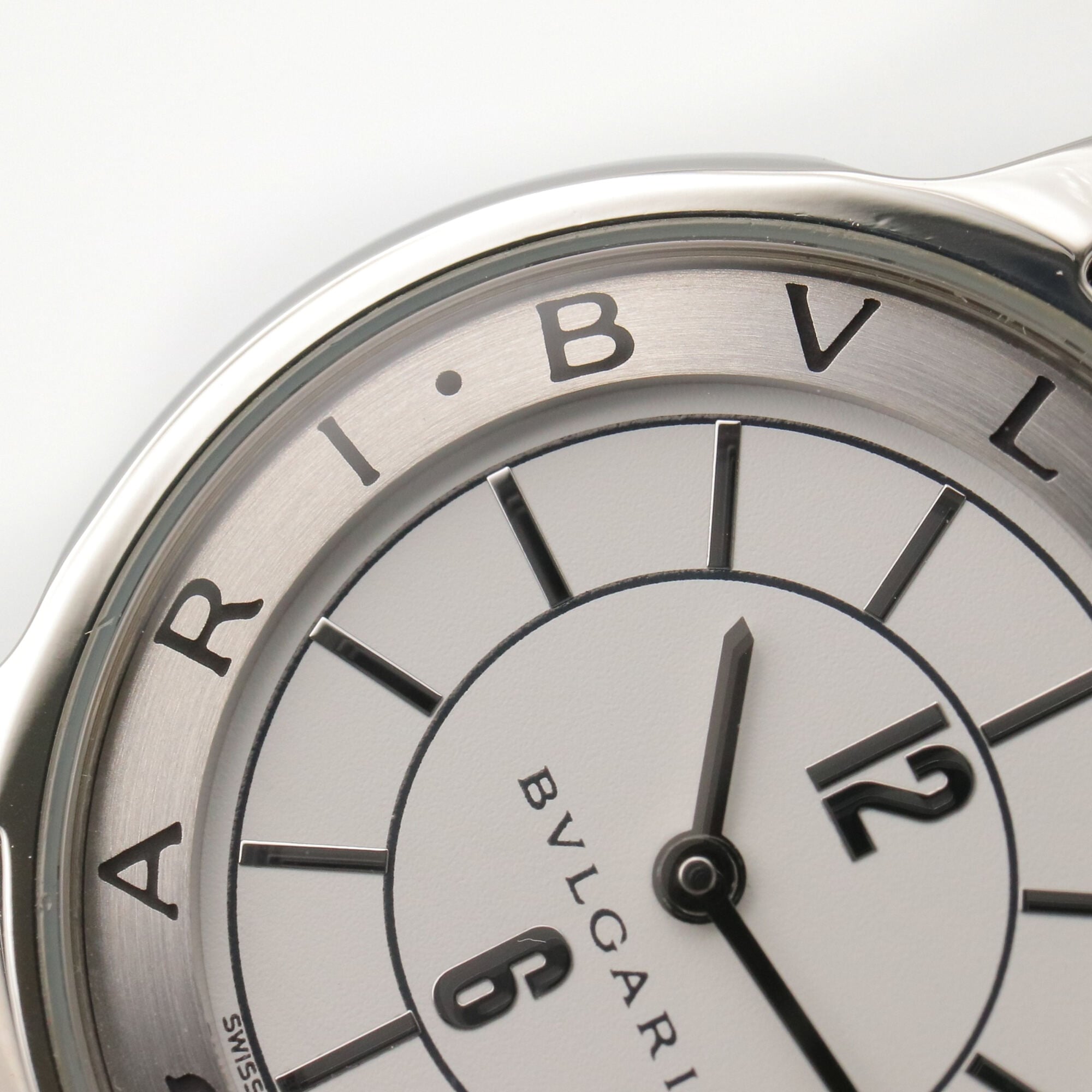 Bulgari BVLGARI Solo Tempo Watch, Stainless Steel, Women's, White (ST29S) — Very Good