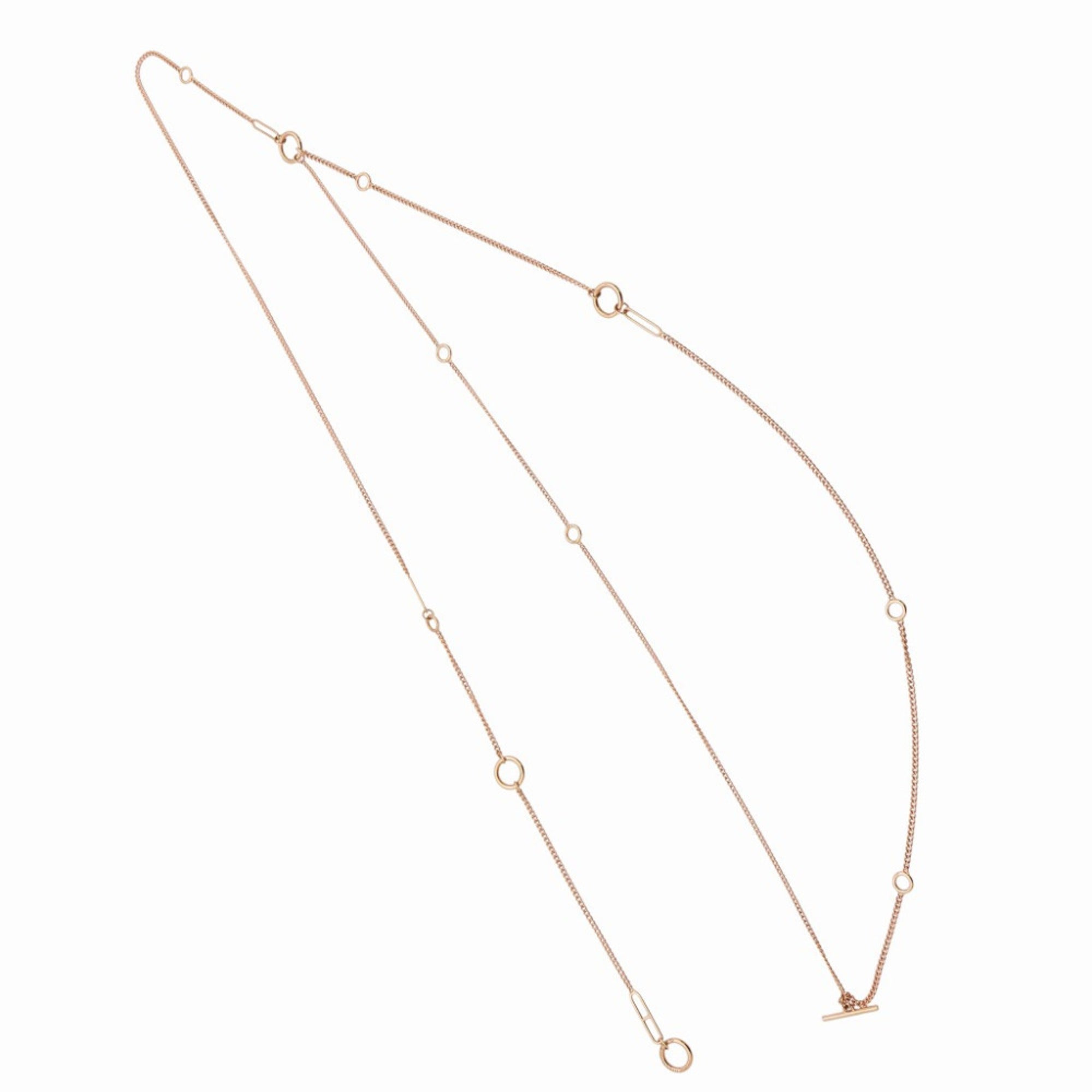 Hermes Like New Hermès Echappé KL8PG Long Necklace 750 Pink Gold 35.3g Jewelry 1314 — Like New