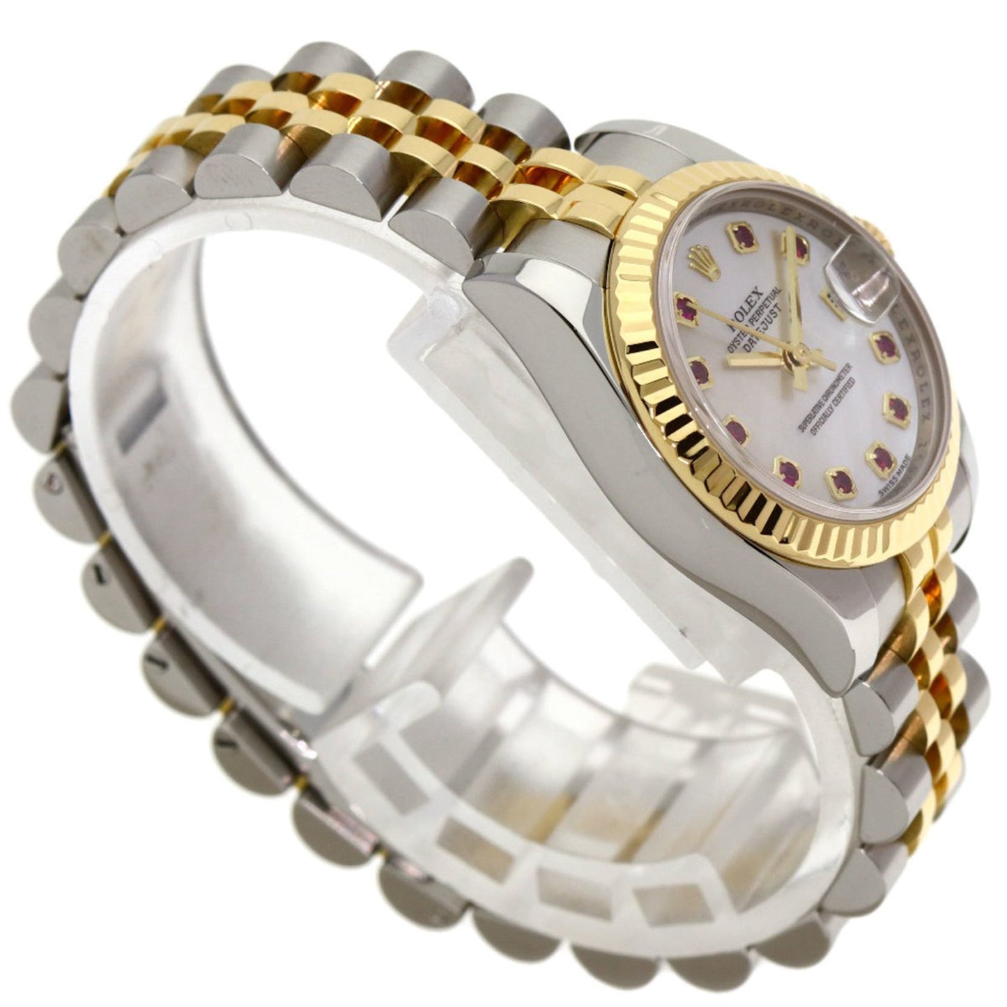 Rolex 179173NGR Datejust 10-Piece Ruby Watch in Stainless Steel (SSx18KYG) for Women