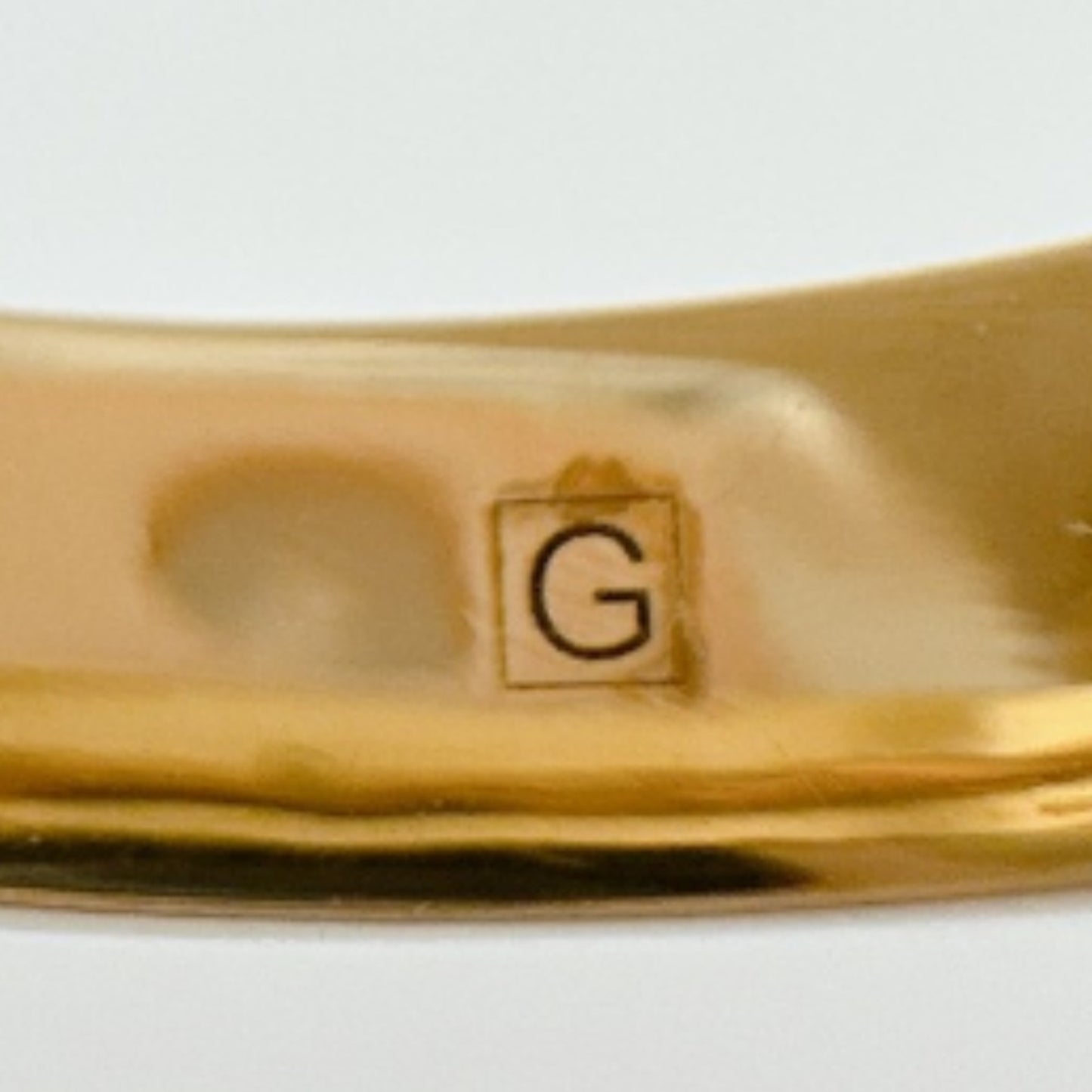 Gucci Ring Chain Effect GG S Size Flower Metal Gold