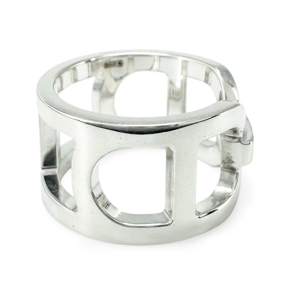 HERMES Everchaine d'Ancre AG925 Ring, 2021 model, Silver, Size 48, with case, Made in Italy, Weight: 5.6g, Women's — Like New