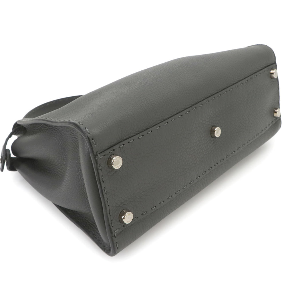 Fendi Selleria Peekaboo Regular 2-way Hand/Shoulder Handbag, Leather, Gray, 8BN290 — Like New