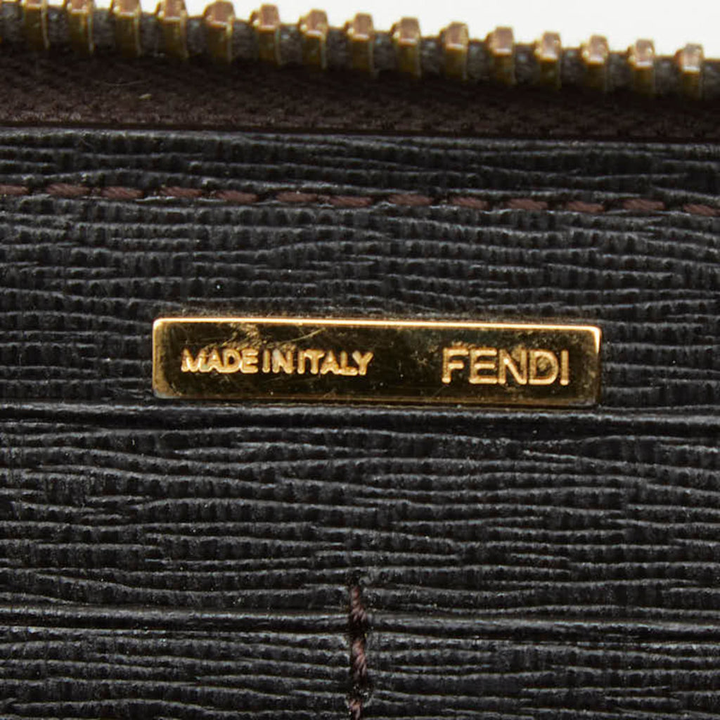 Fendi Zucca Round Zip Long Wallet 8M0299 Brown Women's FENDI
