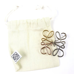 LOEWE Anagram Brooch in 4 Colors: Gold, Silver, Bronze. Comes with dust bag. Highly popular and recommended for women — Like New