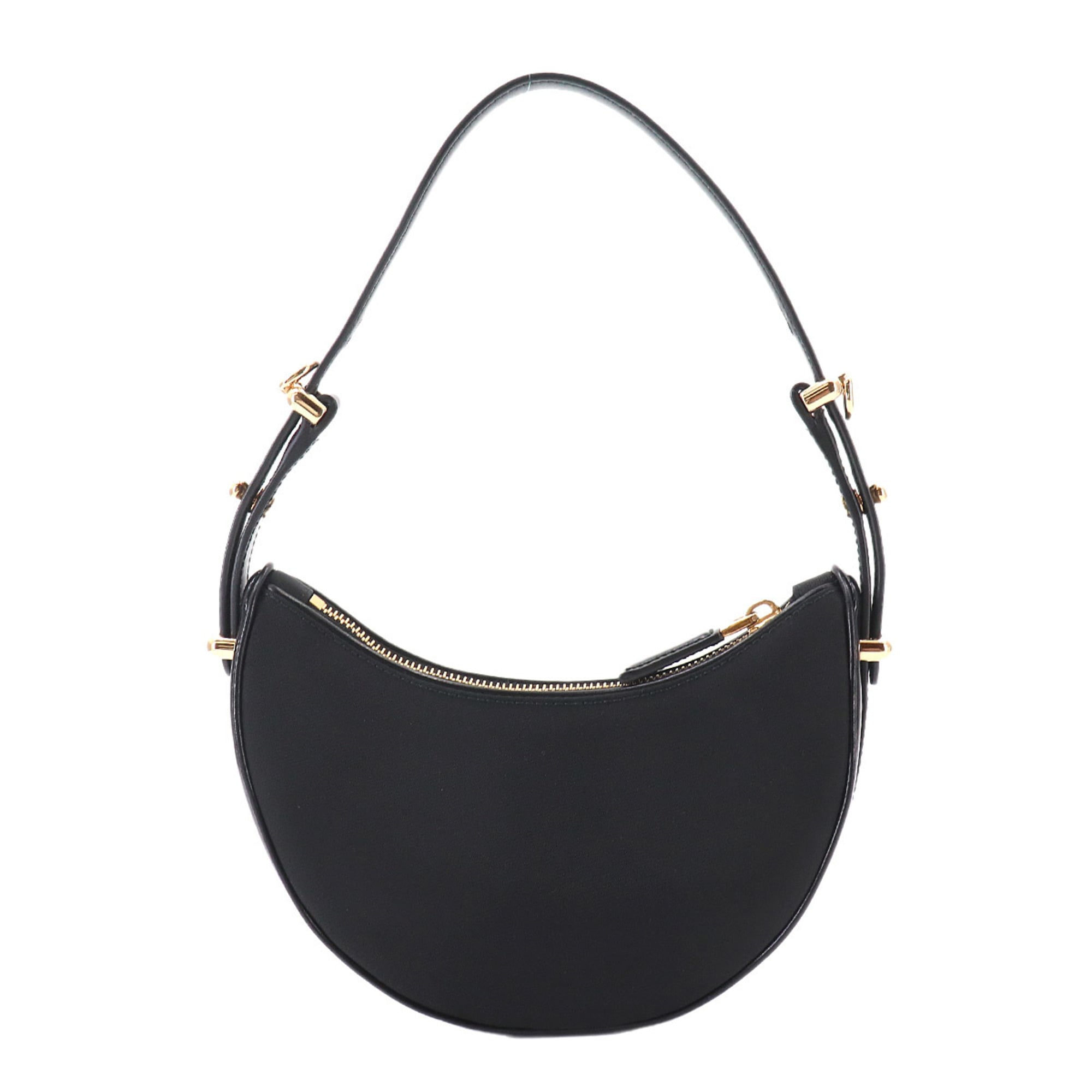 Prada Arque Small 2-way Hand/Shoulder Handbag, Nylon and Leather, Black, 1BC194, Gold Hardware — New - Store Return