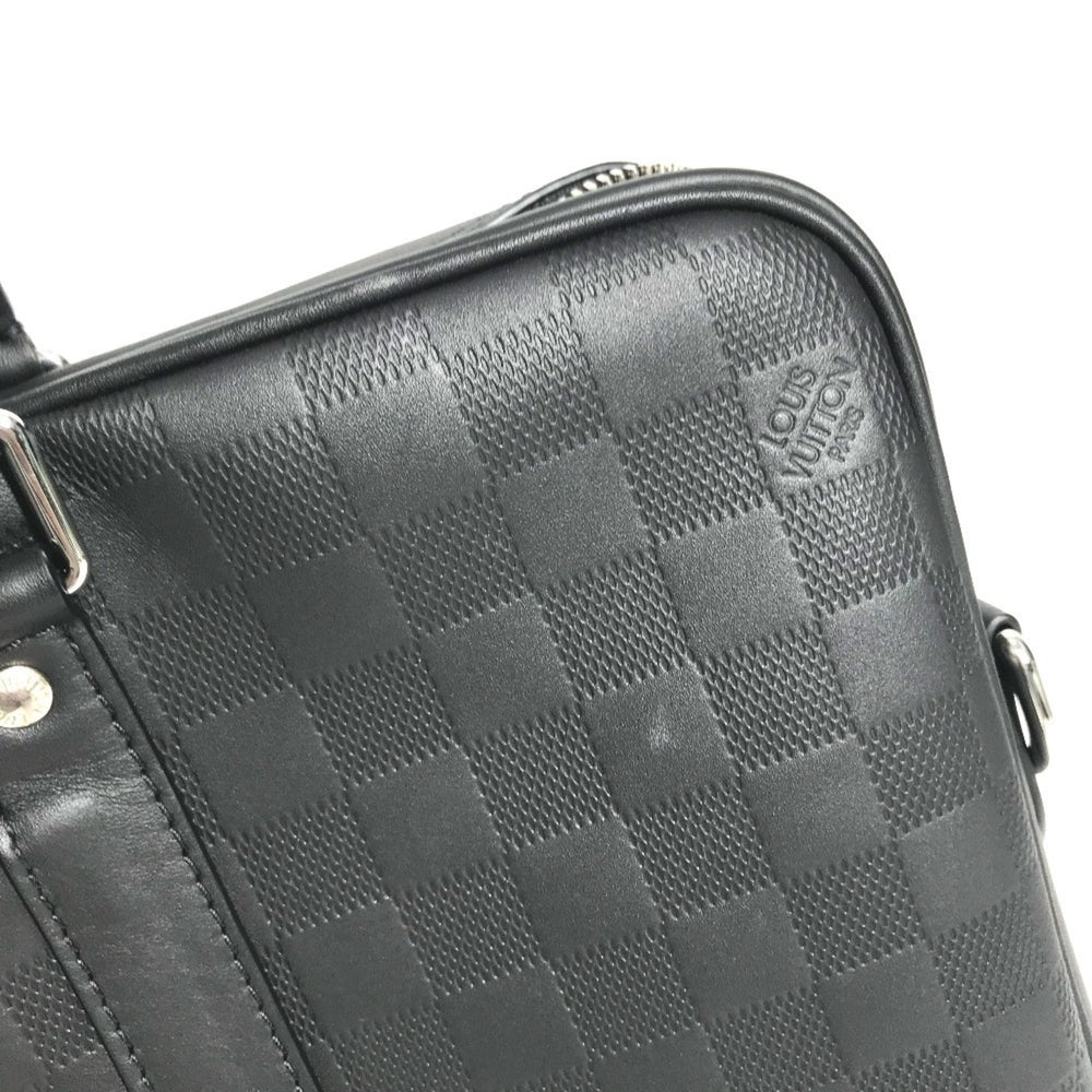 LOUIS VUITTON N40444 Damier Infini Porte Documents Voyage PDV Bag 2-Way Shoulder Handbag Business Leather Men's Women's Onyx Black — Like New