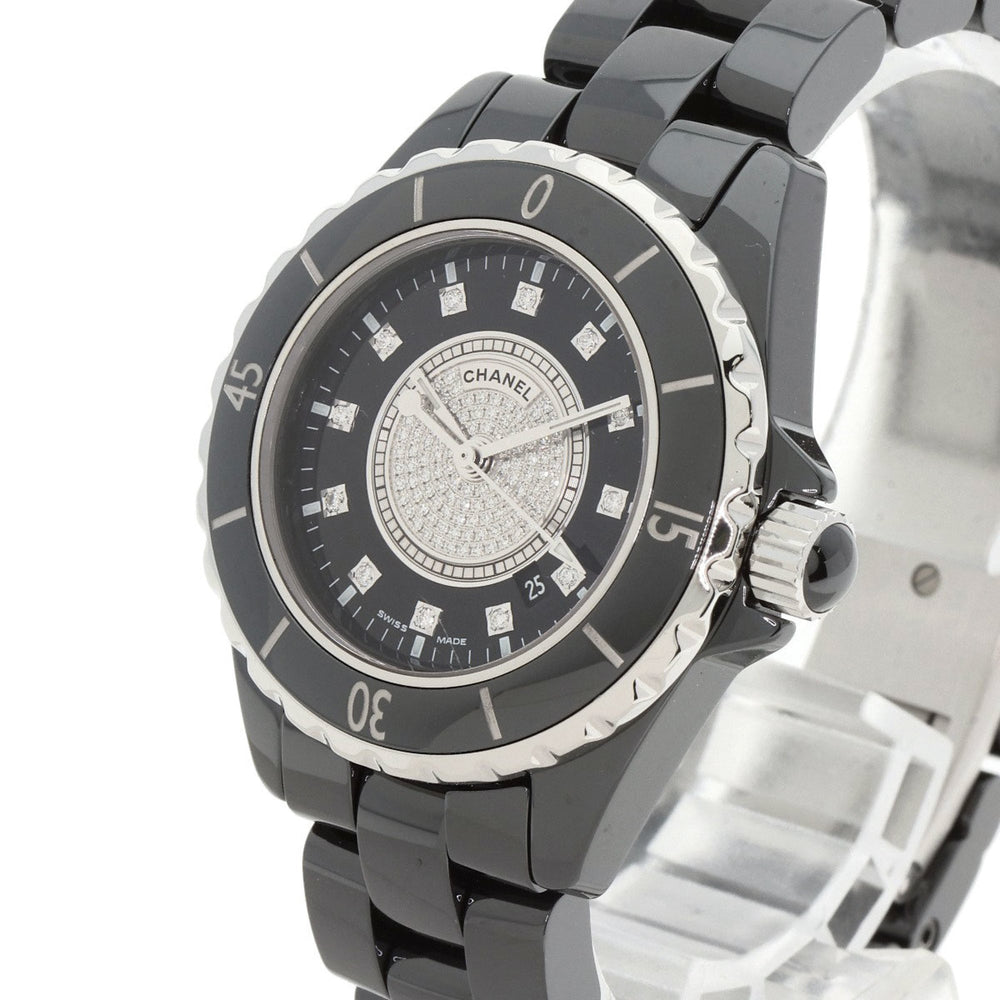 CHANEL H2122 J12 33mm Center Diamond Ceramic/Ceramic Women's Watch — Good