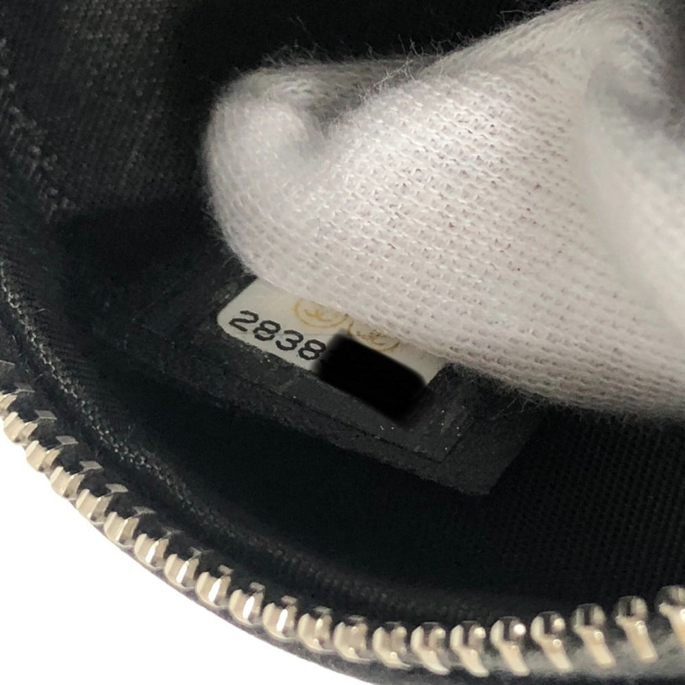 CHANEL Camellia CC Coco Mark Logo Crossbody Bag, Round Mini Shoulder Leather, Women's, Gray — Like New