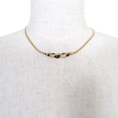Christian Dior Vintage Rhinestone Necklace, Gold & Black, Women's Accessory — Like New