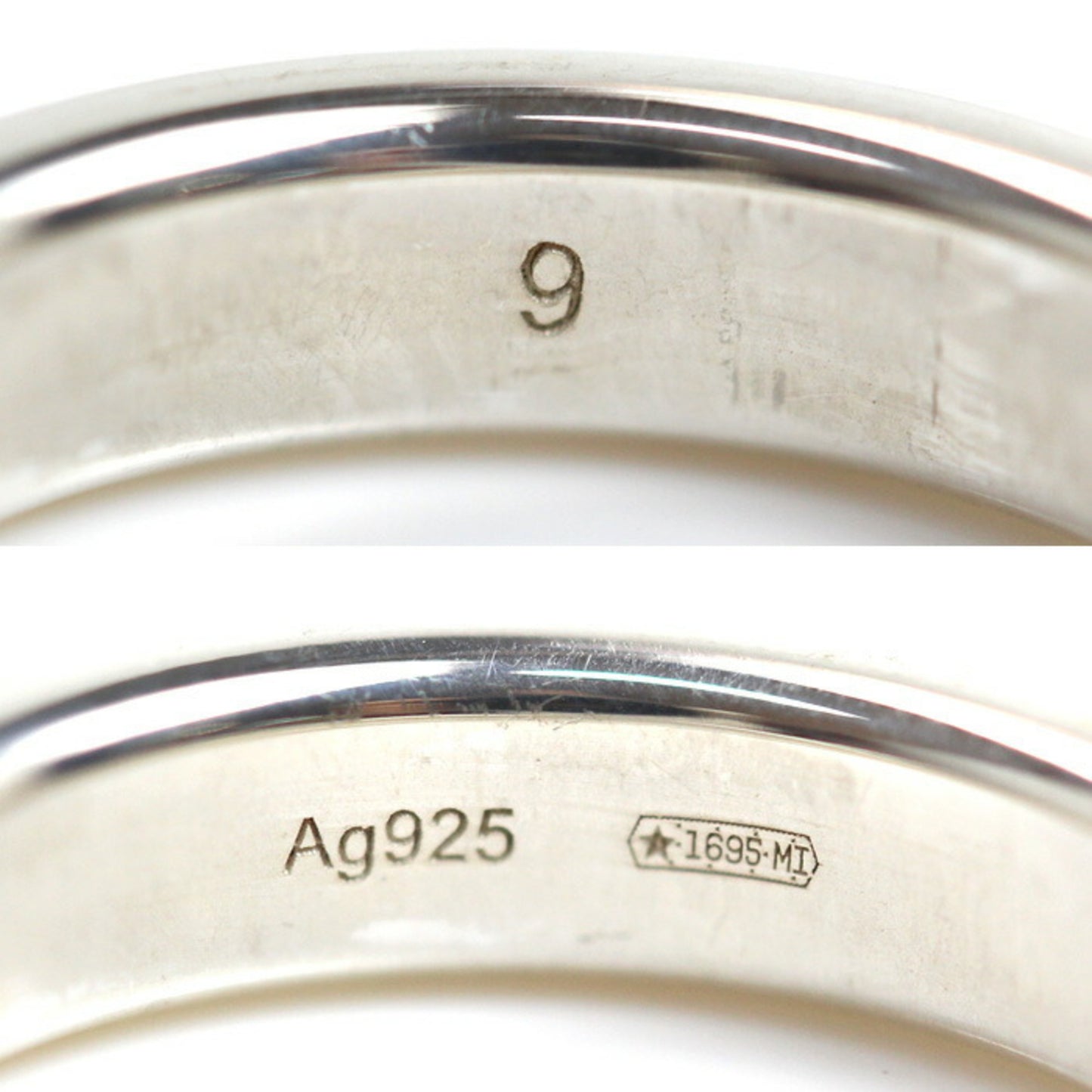 GUCCI Gucci Silver 925 Diagonal Interlocking G Ring 774049 J8400 8106 Size 8.5 4.2g Women's