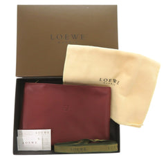 Loewe Cosmetic Pouch Handbag Sheepskin Wine Red 0025 LOEWE — Like New