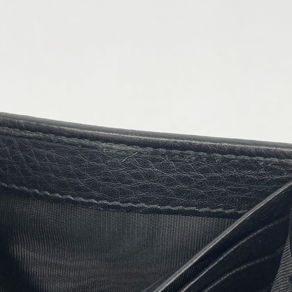 Gucci Interlocking G Long Wallet 282414 Leather Black Women's