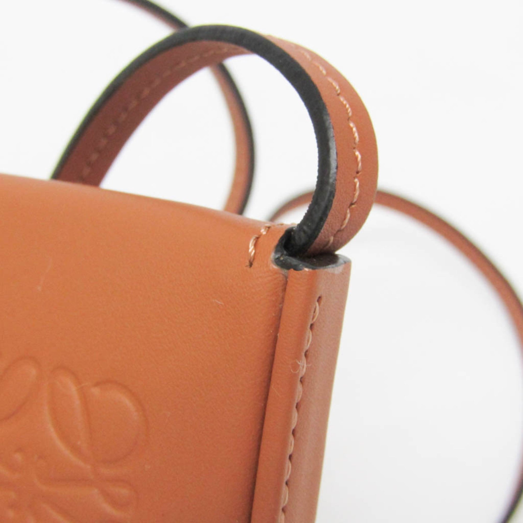 Loewe HEEL POUCH SMALL Women's Leather Shoulder Bag Brown — Like New
