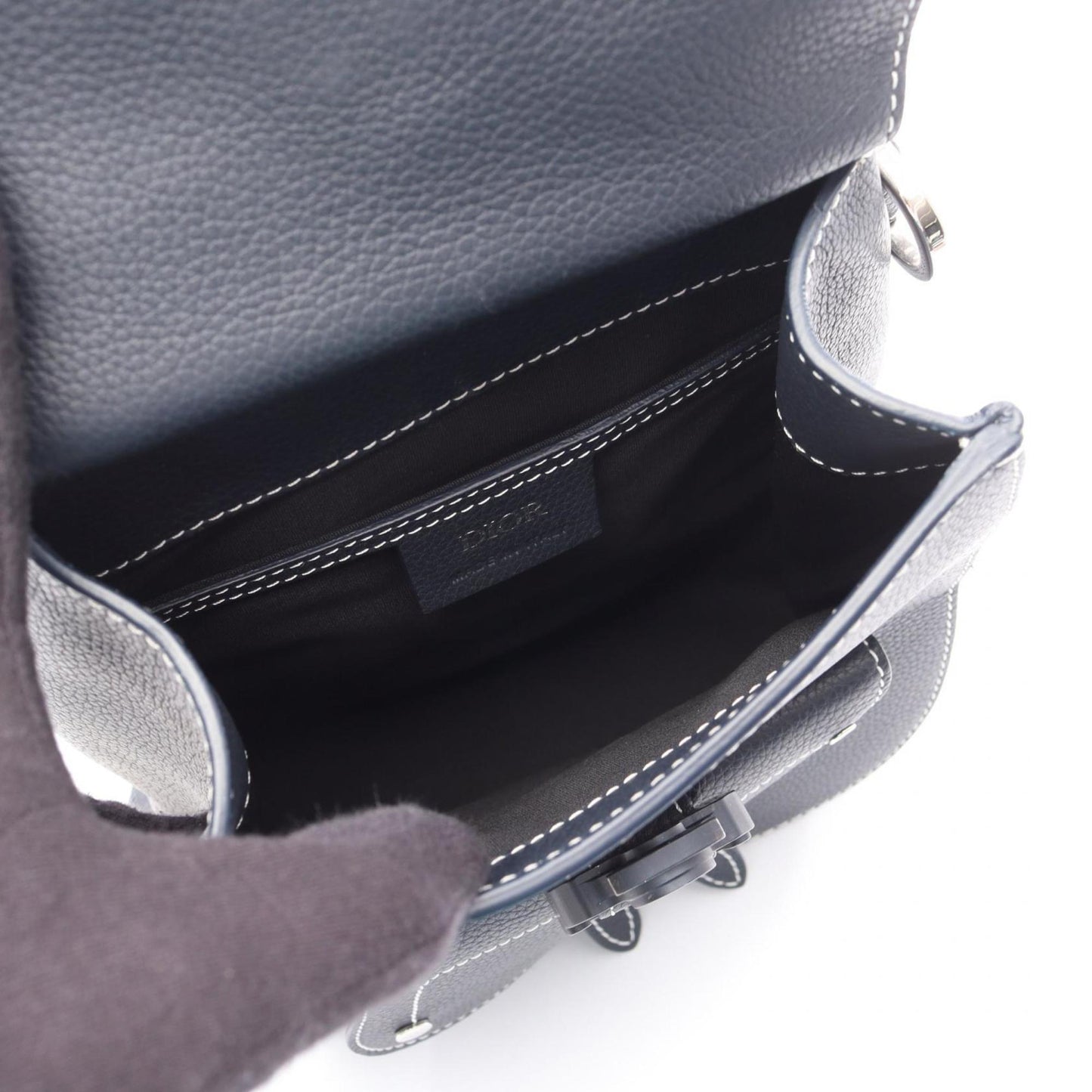 Christian Dior Dior Gallop Rucksack, Leather, Men's, Navy, 23-BO-1128