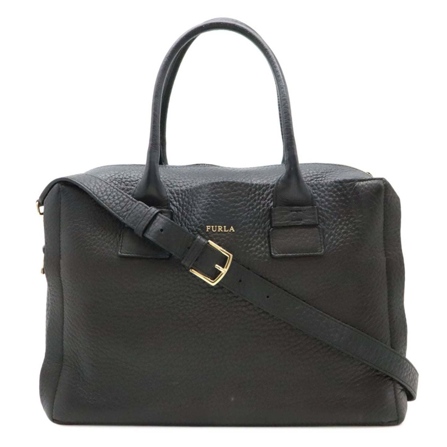 FURLA Capriccio handbag, tote bag, shoulder leather, dark grey