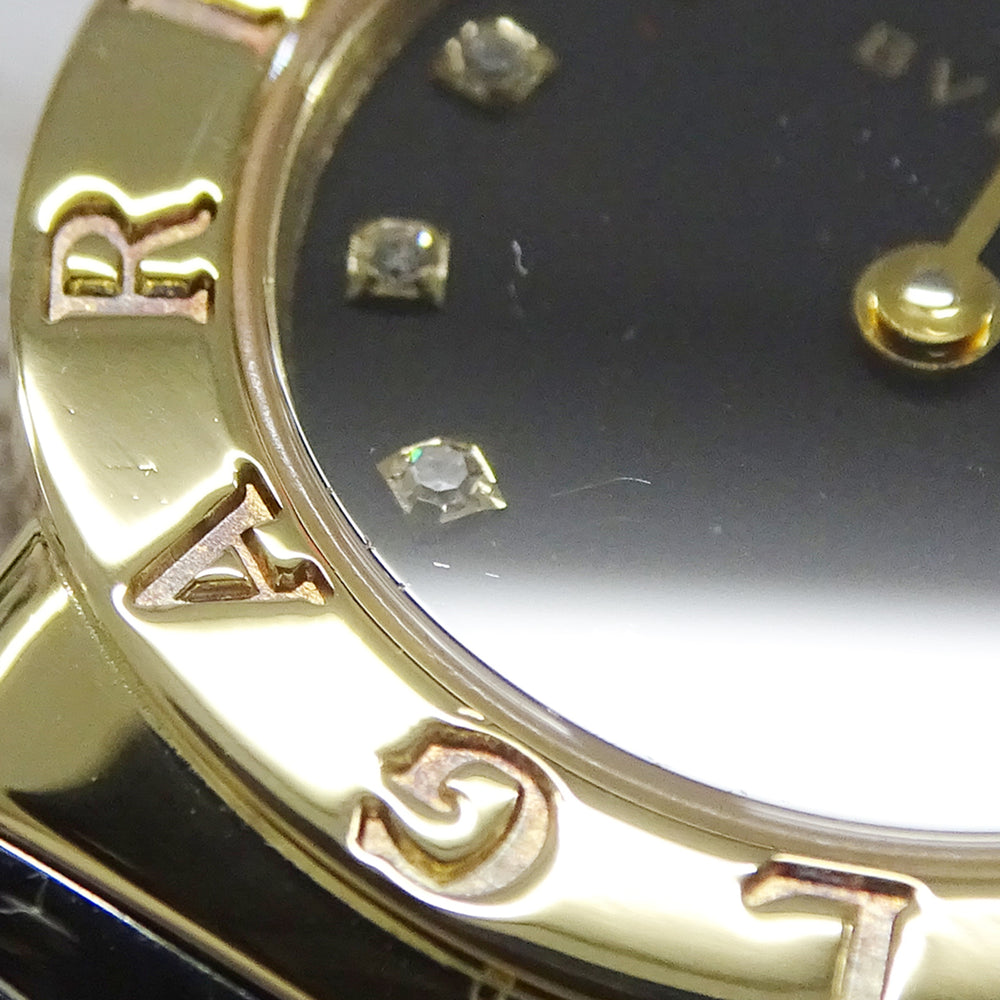 Bulgari BVLGARI Women's Watch, Brand: Tubogas, 12-Diamond Quartz Movement, 750YG (Yellow Gold) and 18K Stainless Steel (SS), Size L, Bangle, Round. (BB232T) — Good