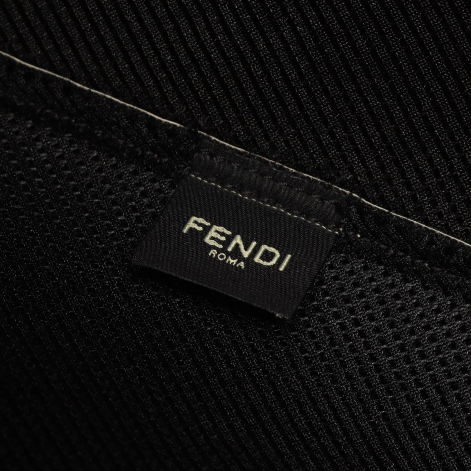 Fendi FF logo shoulder bag, leather, men's, white, 7VA604