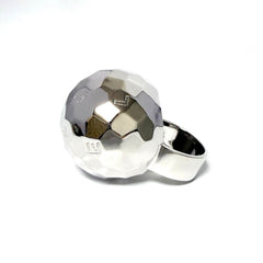 Chanel Women's Mirror Ball Ring, Silver — Like New
