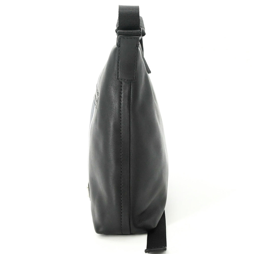 PRADA Prada Shoulder Bag Leather Triangle Black Blue 2VH078 — New - Store Return