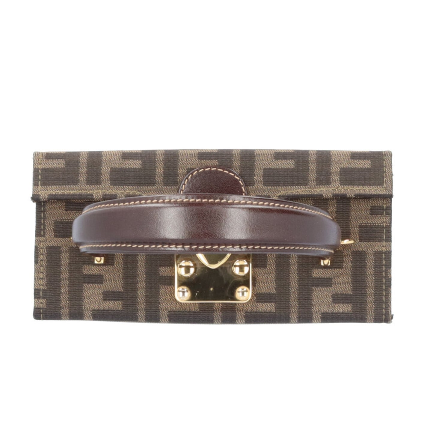 Pre-owned Fendi Zucca Vanity Shoulder Bag in Brown Canvas, Women's, 2-Way