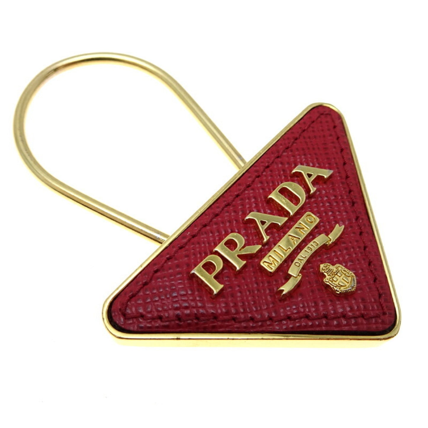 Prada Triangle Bag Charm for Women and Men, Metal, Red