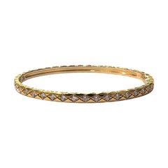 CHANEL J13080 18K Yellow Gold Coco Crush Collection Accessory Jewelry Full Diamond Bracelet Women's Like New — Like New