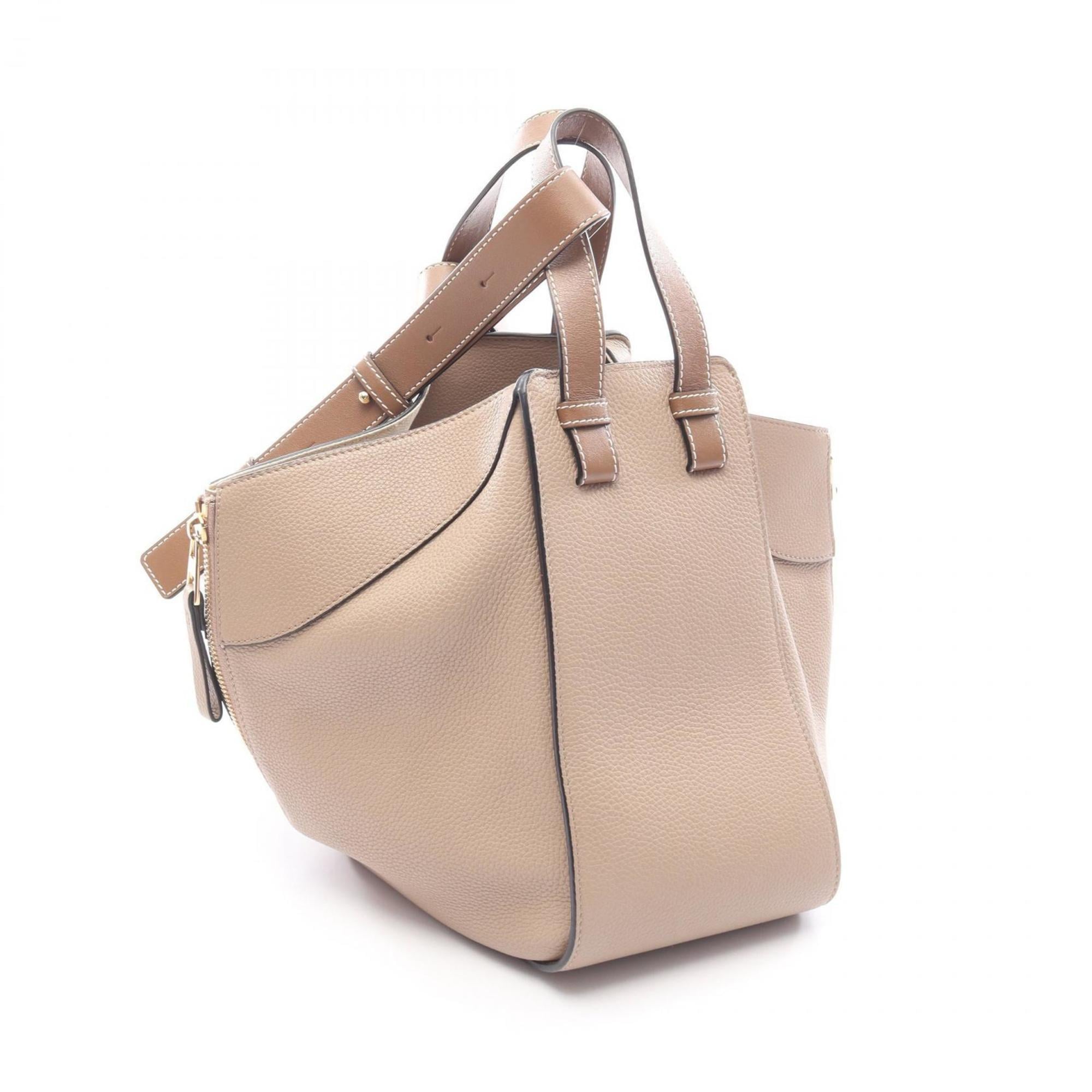 LOEWE Hammock Bag, small handbag, leather, women's, beige, brown