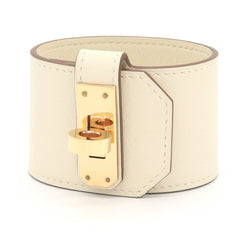 Hermes Kelly Twist Bracelet H011078 Nata Golden Yellow Veau Swift Leather □B Stamp 2023 Production Bangle Women's HERMES — Like New