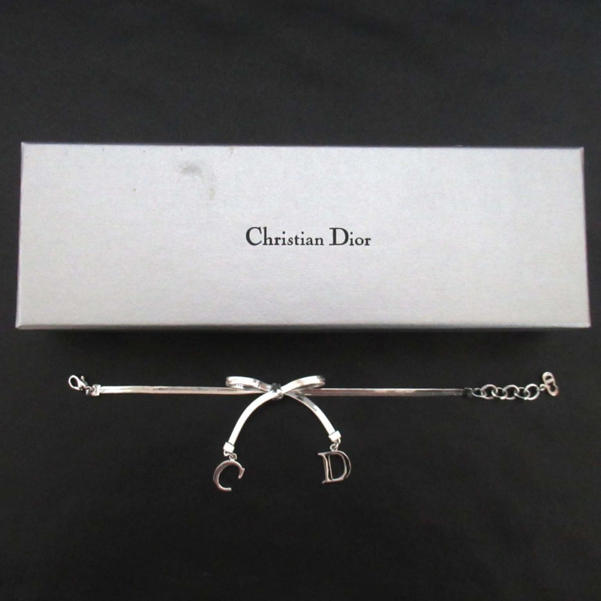 Christian Dior CD logo ribbon bracelet in silver for women