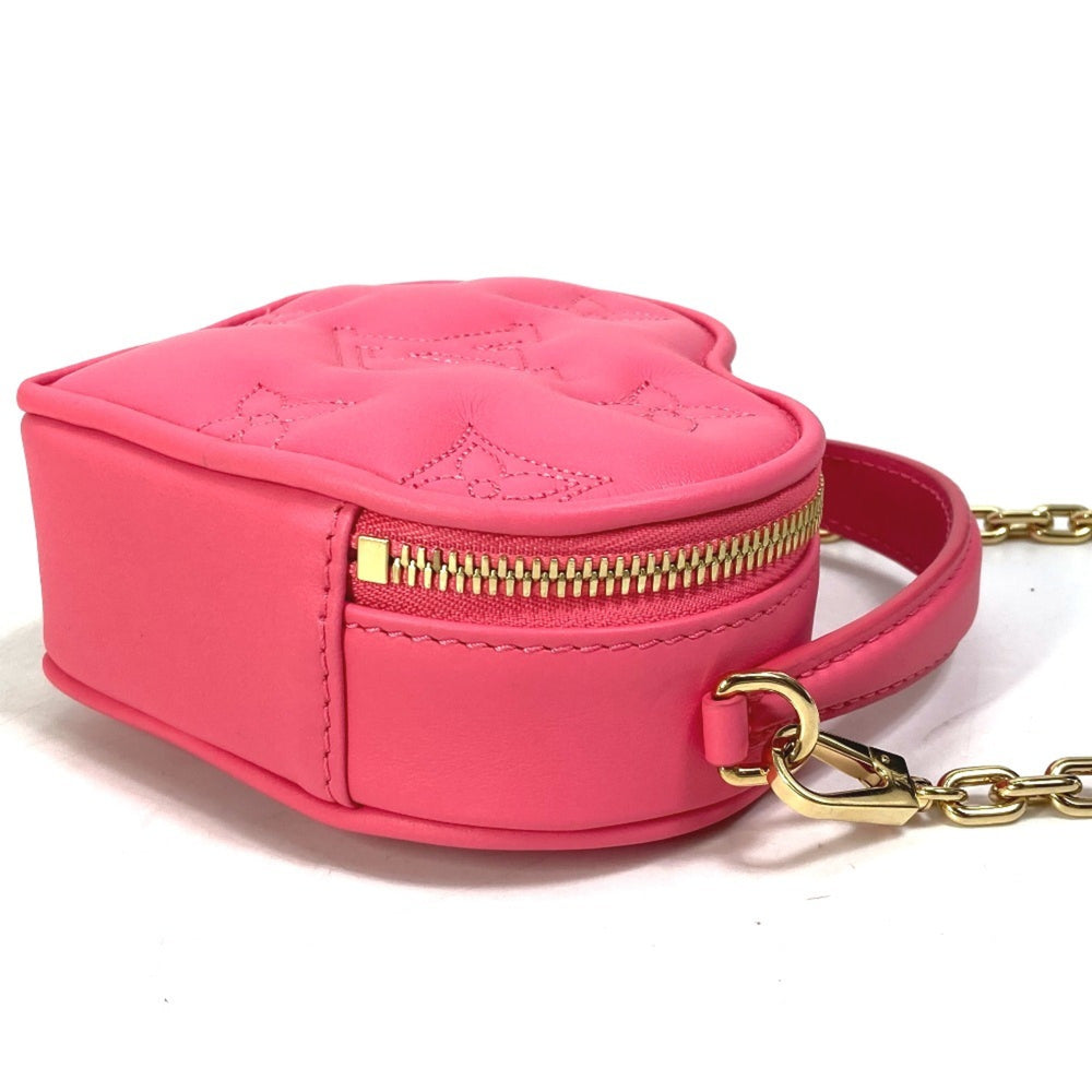 LOUIS VUITTON M81893 Monogram Bubblegram Pop My Heart Pouch Chain 2-Way Bag Handbag/Shoulder Leather Women's Dragon Fruit Pink Like New — Like New