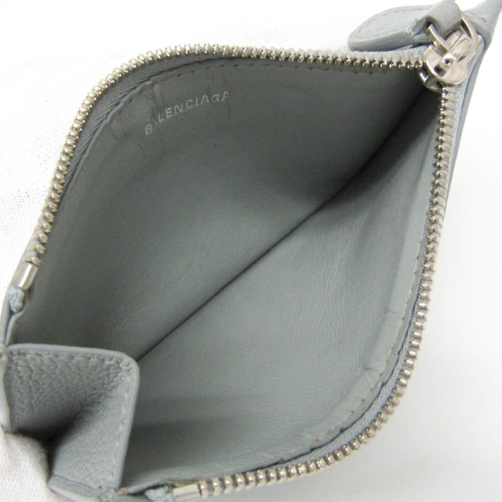 Balenciaga Coin Card Holder 637130 Women,Men Leather Coin Purse/coin Case Gray