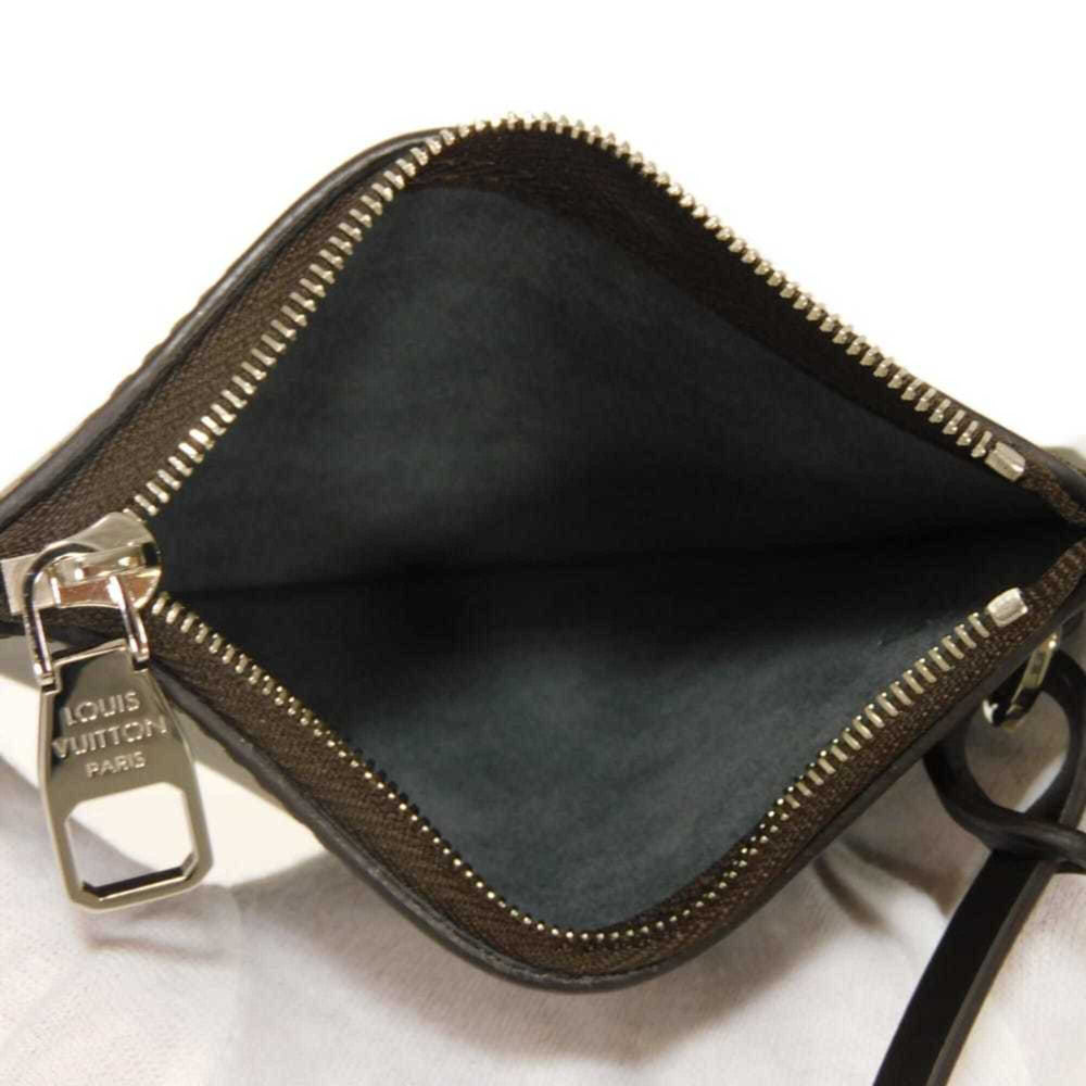 Louis Vuitton LOUIS VUITTON Pouch Hina PM (Pouch only, key hook, strap, coin case, logo embossed, dark brown, M54350) - Men's and Women's — Like New