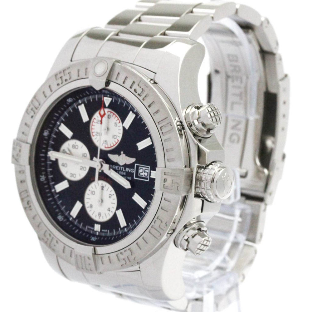 BREITLING Super Avenger ll Chronograph Steel Mens Watch A13371 Polished — Very Good
