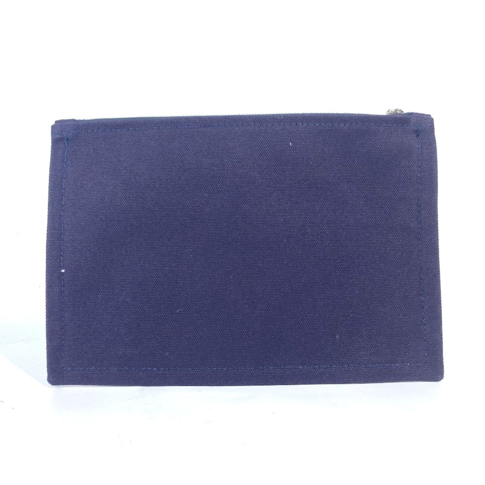 HERMES Hermes Flat Yachting PM Multi-Pouch Pouch Cotton Men's Women's Navy E-240920-6 — Like New