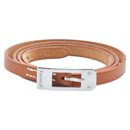 Hermes Kelly Ardion 3-row bracelet, brown leather, for women, HERMES