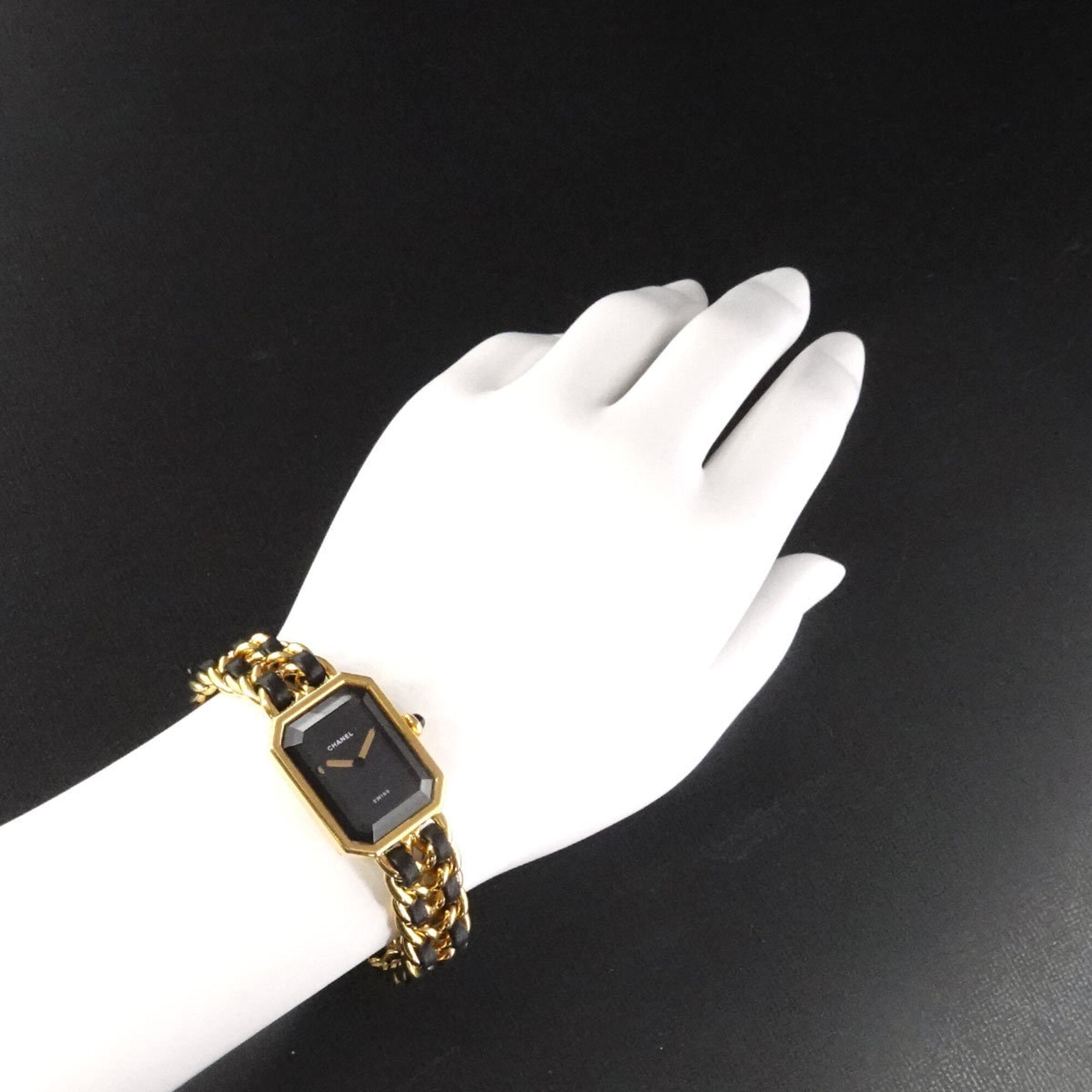 Chanel Premiere Large Size H0001 Women's Watch Black Gold Quartz — Very Good
